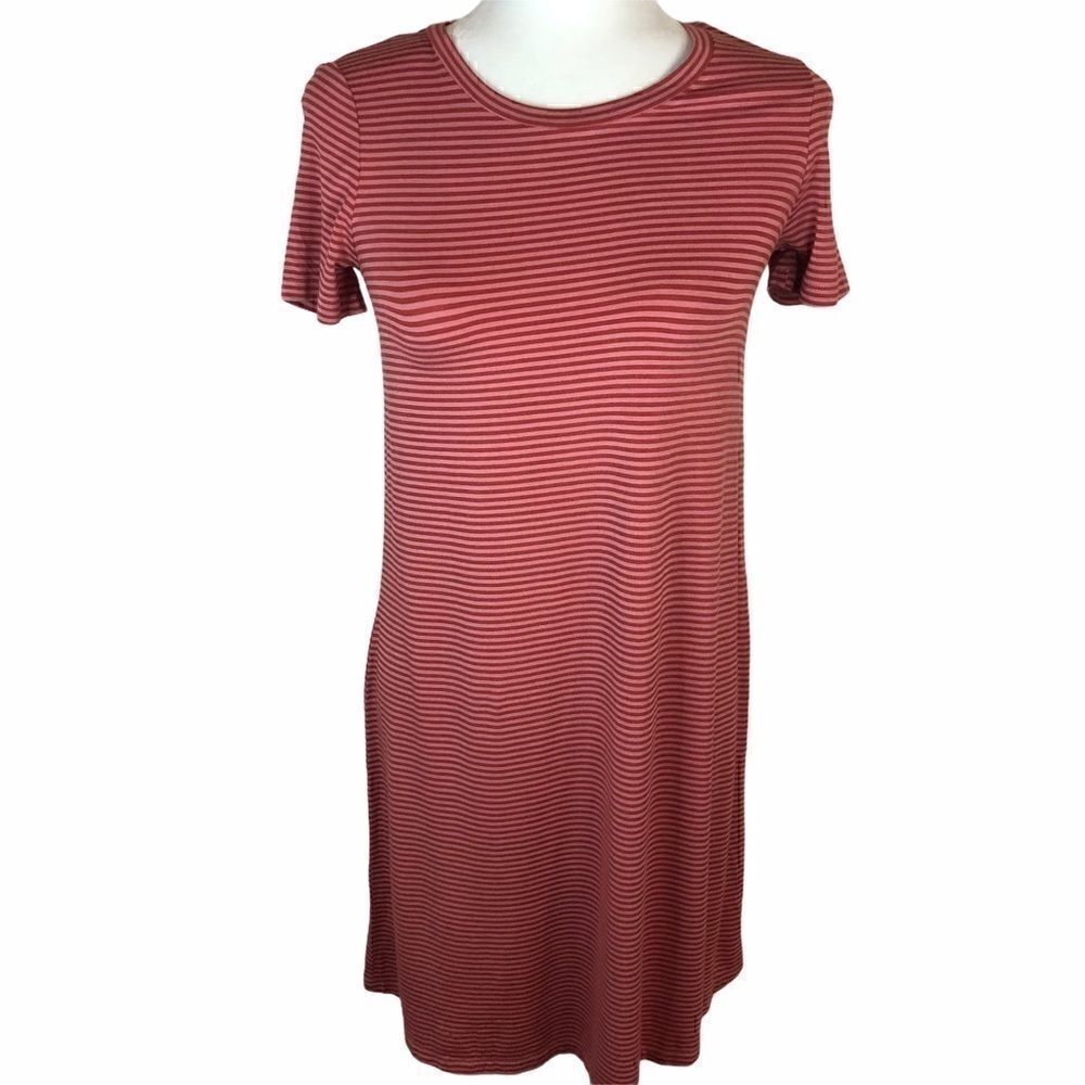 NWT Gap tshirt dress XS striped pink red